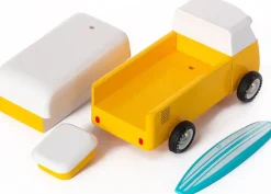 Candylab Speelgoedauto hout - Beach bus yellow - Discount