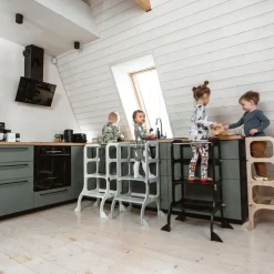 Ette Tete Steunpootjes voor houten leertoren - Zwart - Hot