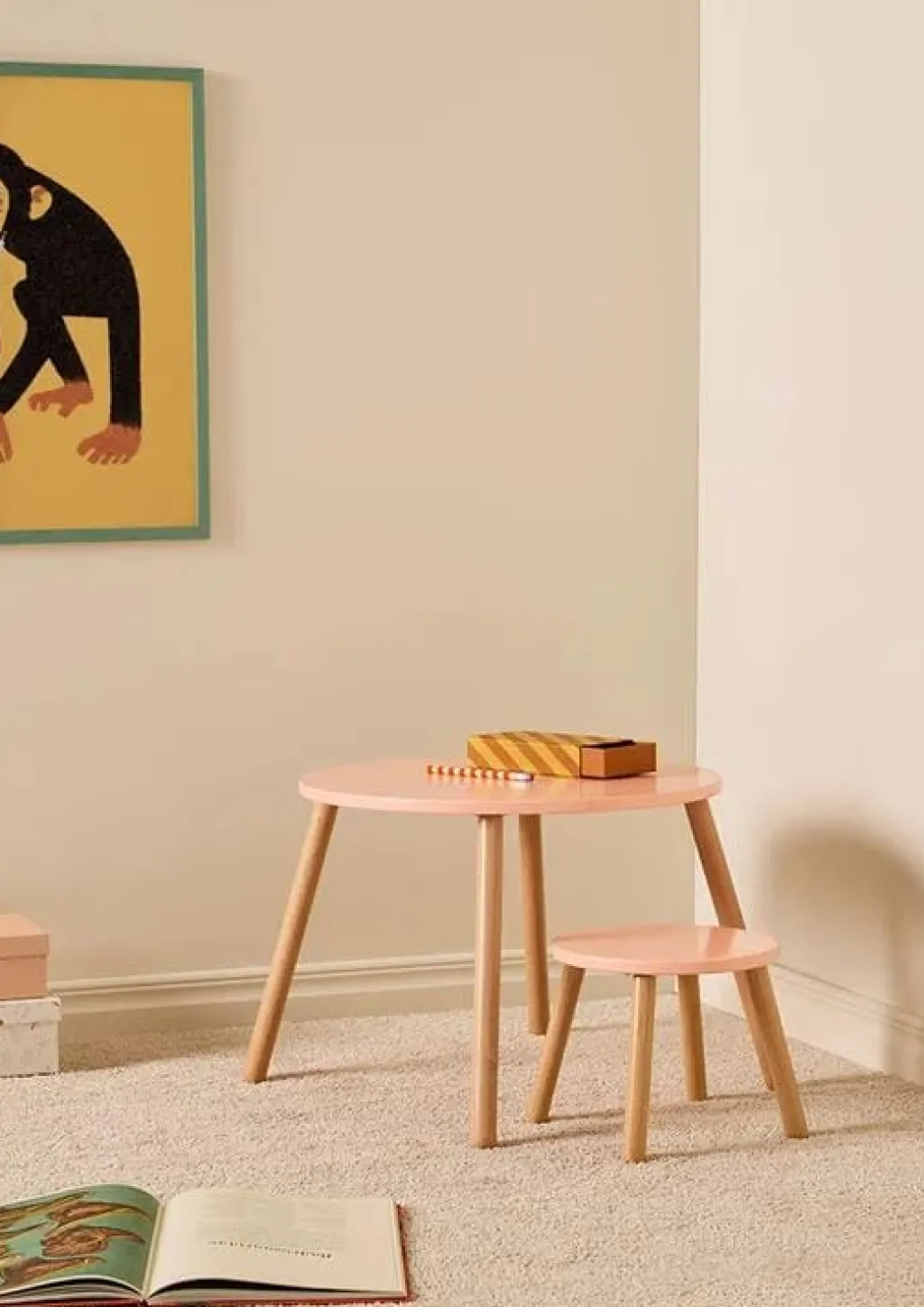 Kid's Concept Stoel en tafel set - abrikoos - Discount