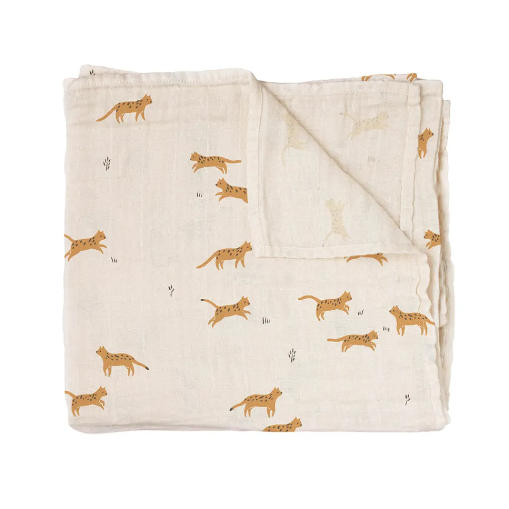 Main Sauvage Swaddle blanket muslin 110x110cm - Savannah - Discount