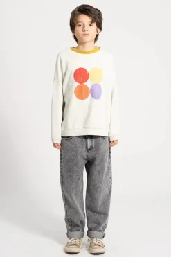 Piupiuchick Sweater - Ecru met multikleur print met cirkels - Sale