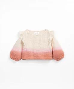 Play Up Sweater met degradé en volant - Coral -