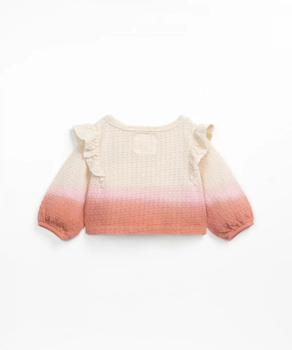 Play Up Sweater met degradé en volant - Coral -