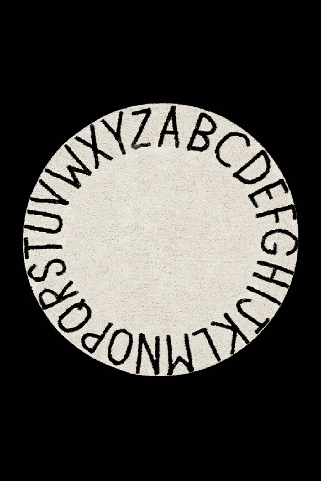 Lorena Canals tapis rond lavable - alphabet -