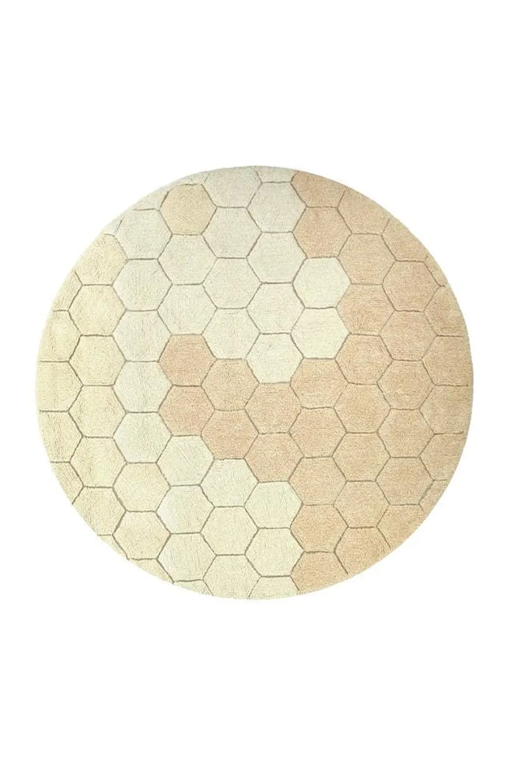 Lorena Canals Tapis rond lavable Honeycomb - Golden - Outlet