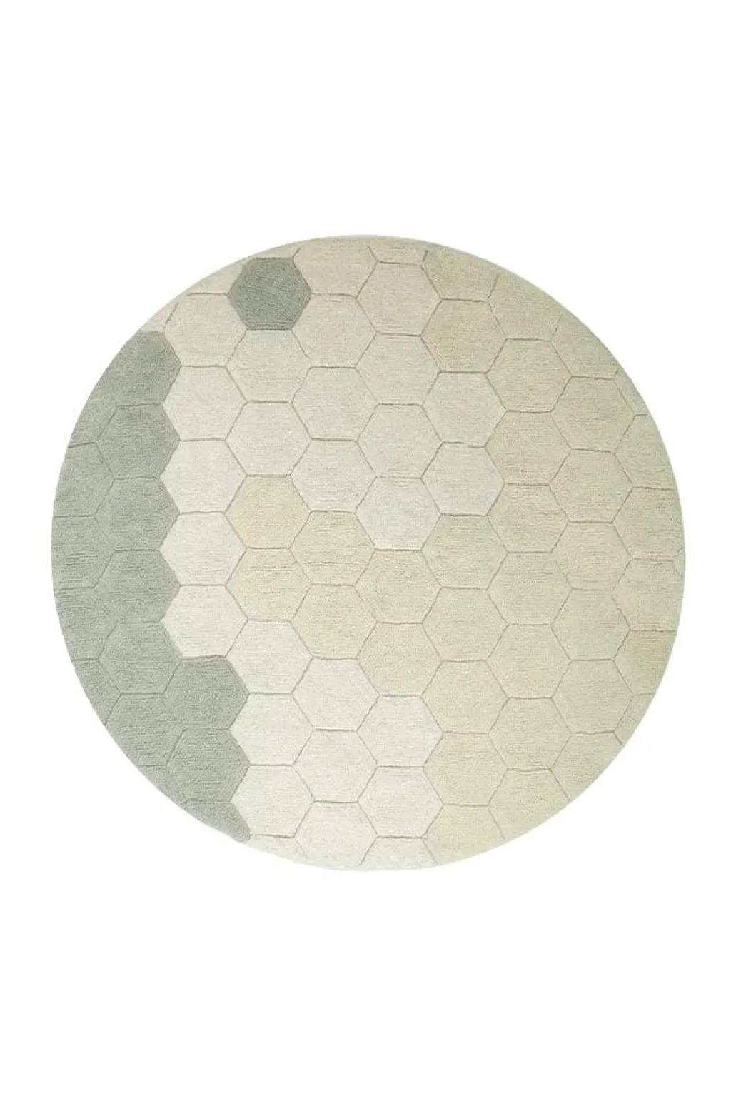 Lorena Canals Tapis rond lavable Honeycomb - Blue Sage - Best