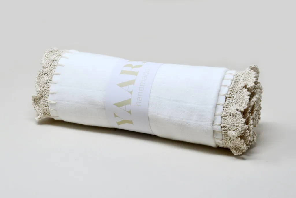 Yaarn Triple Swaddle Blanket 70x100cm handgemaakt - Beige -