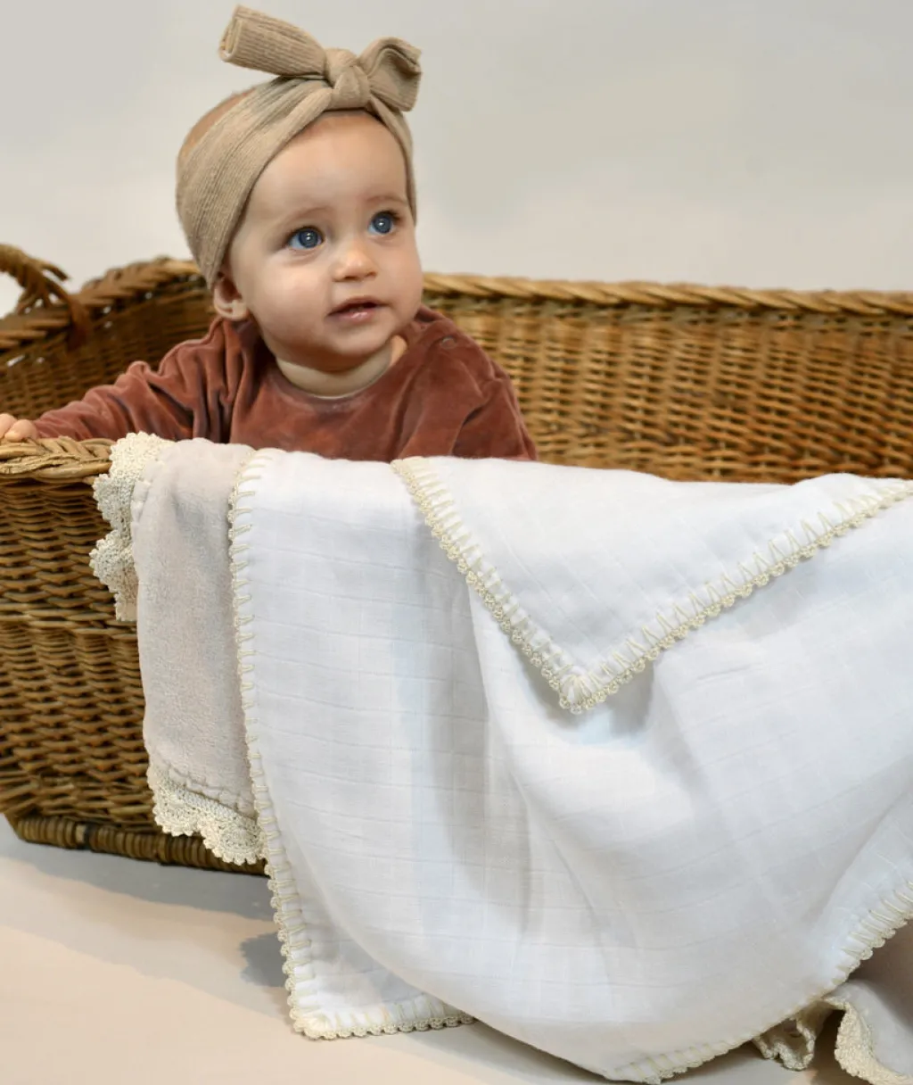 Yaarn Triple Swaddle Blanket 70x100cm handgemaakt - Beige -
