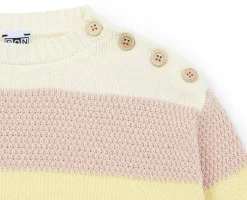 Bonton trui met streepjes - multi pistache - Online