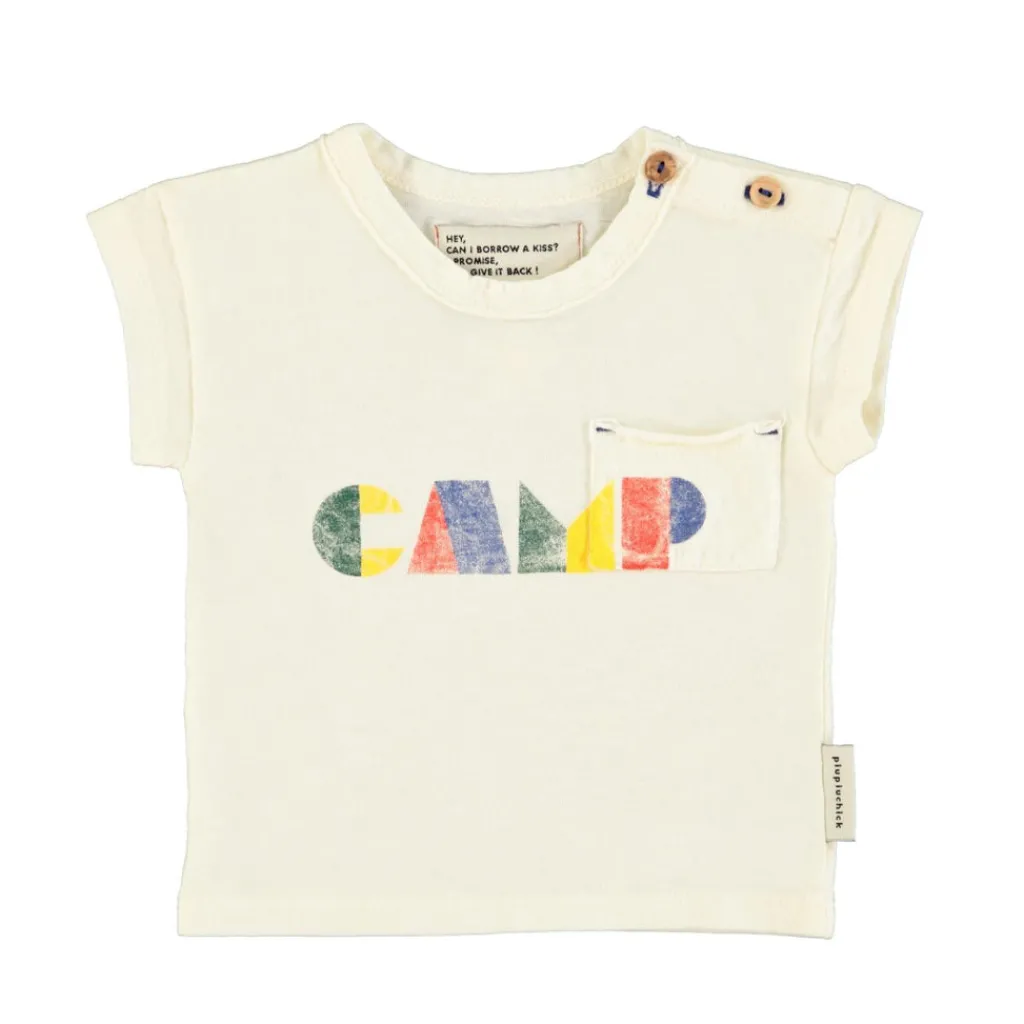 Piupiuchick T-shirt - ecru met "camp"-print - Hot