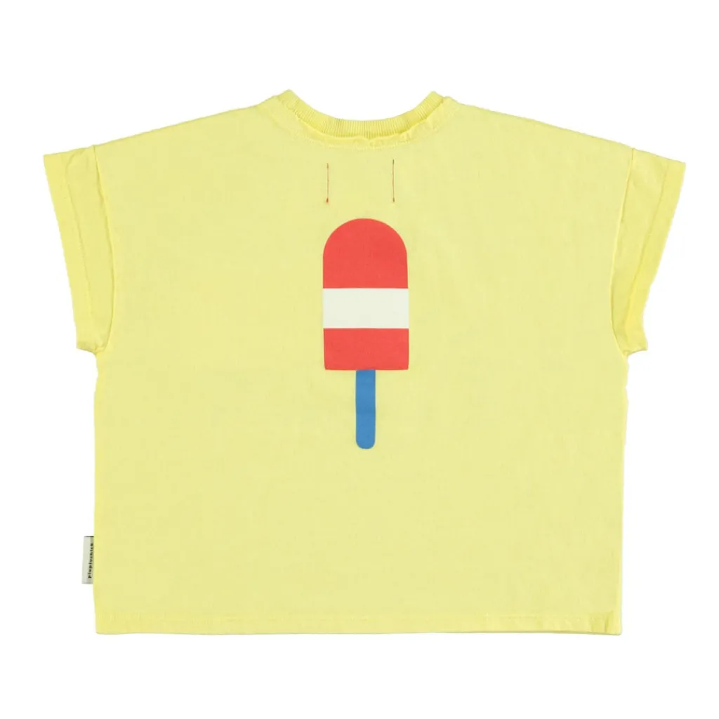 Piupiuchick T-shirt - geel met ijsjesprint - Hot