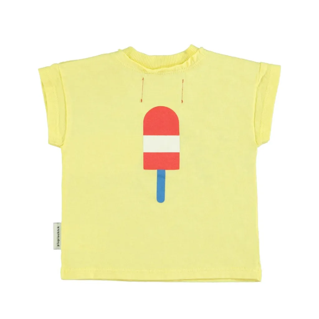 Piupiuchick T-shirt - geel met ijsjesprint - Hot