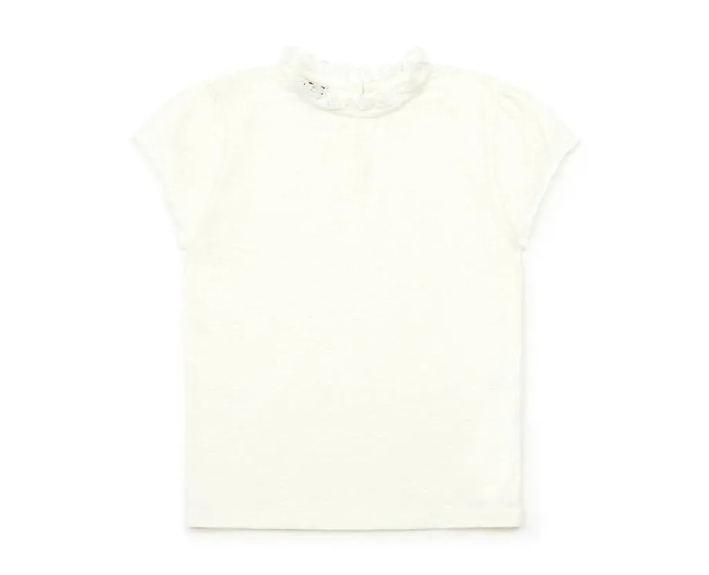 Bonton T-shirt met kant - creme -