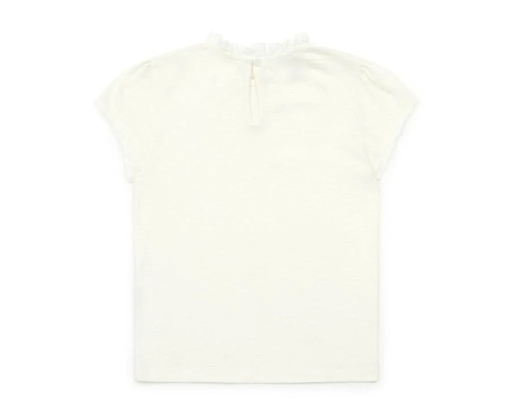 Bonton T-shirt met kant - creme -