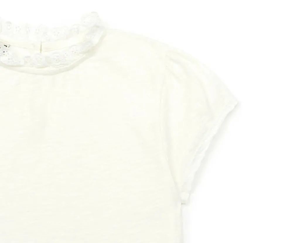 Bonton T-shirt met kant - creme -
