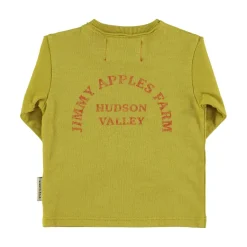 Piupiuchick T-shirt met lange mouwen - Olijfgroen met appelprint -