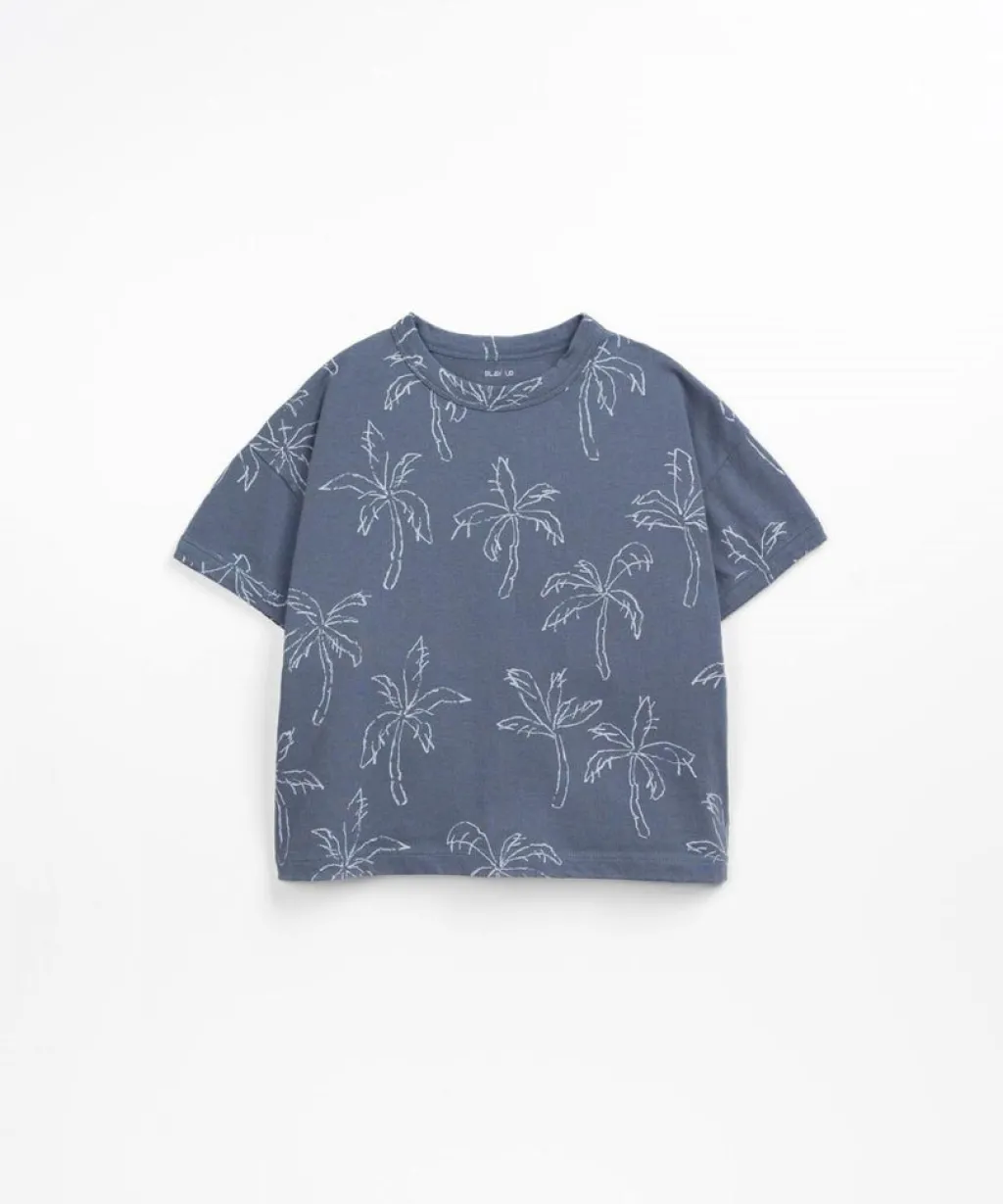 Play Up T-shirt met palmboomprint - Sea - Clearance