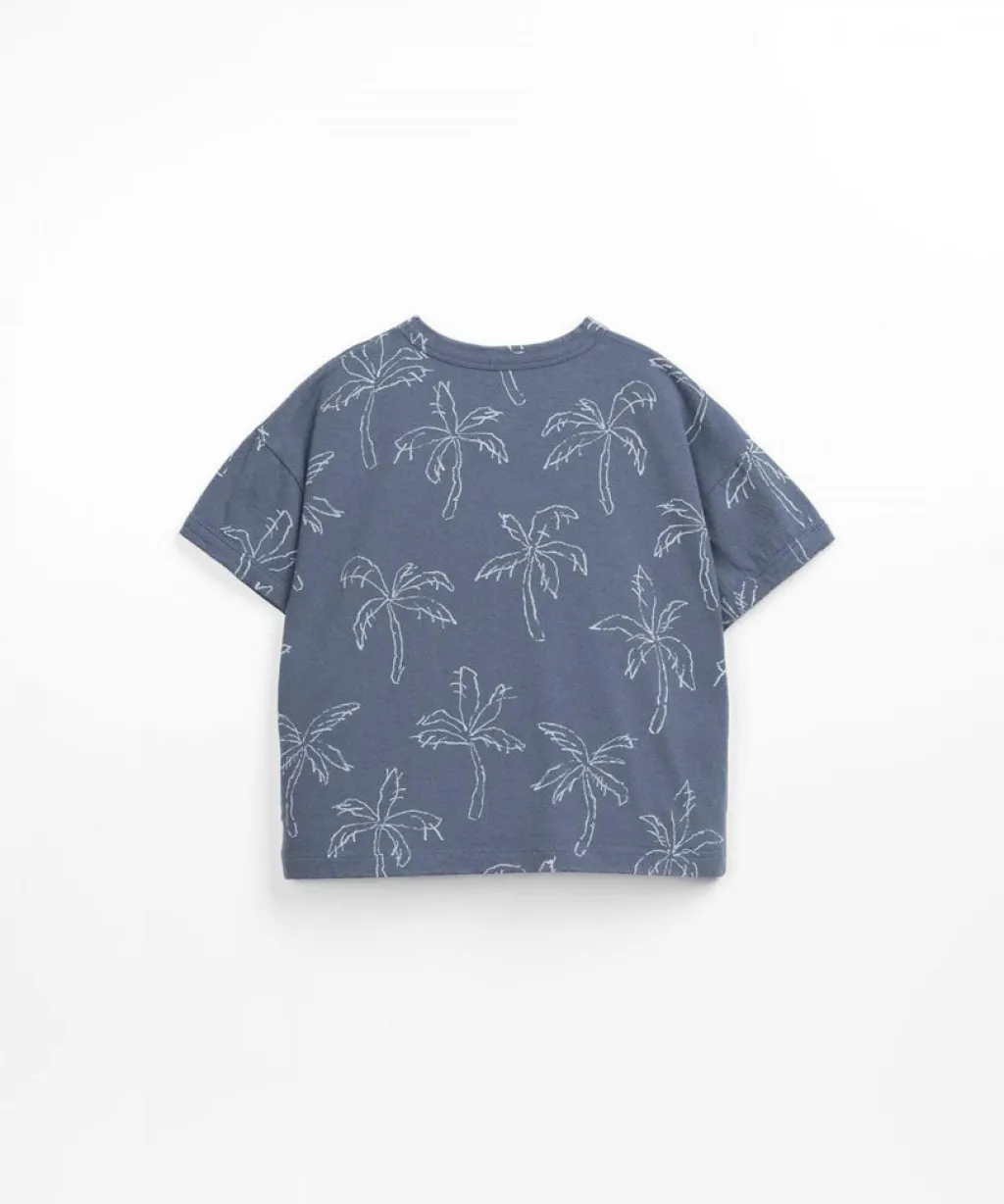 Play Up T-shirt met palmboomprint - Sea - Clearance
