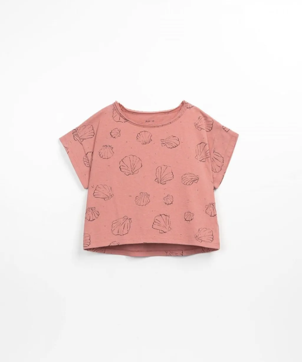 Play Up T-shirt met schelpenprint - Coral - Clearance