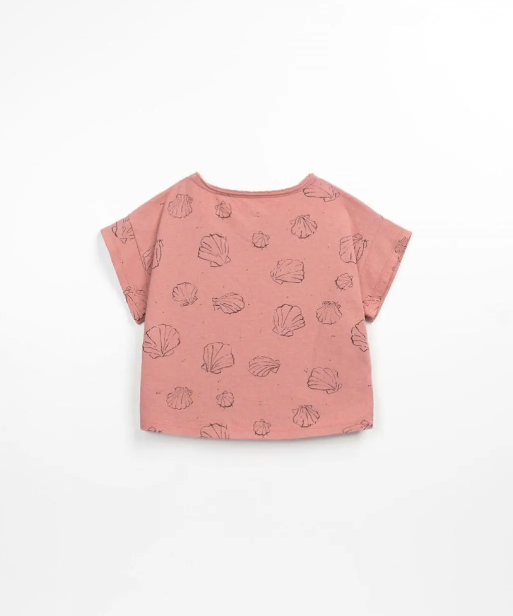 Play Up T-shirt met schelpenprint - Coral - Clearance