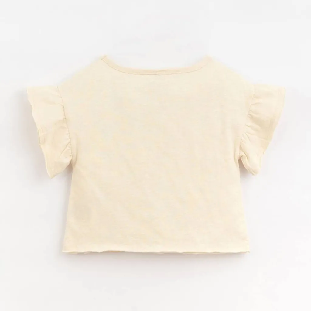 Play Up T-shirt met volantmouw baby - Karité -