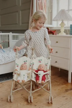 Konges Slojd Twin doll stroller - Ma grande cerise poppenwagen - Clearance