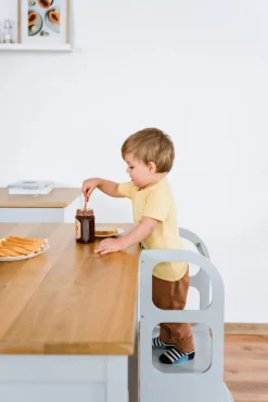 Ette Tete Verstelbare houten leertoren Step up! - Grijs - Discount