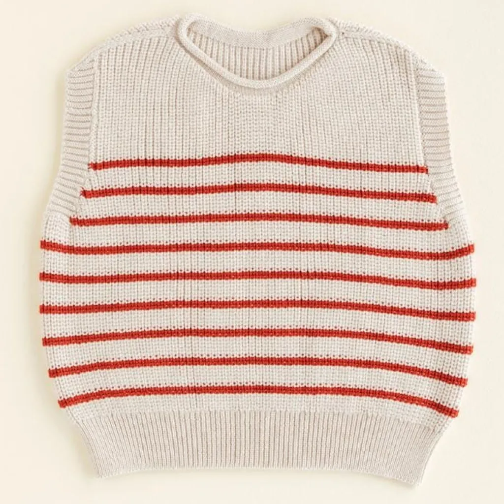 Hvid Vest Harvey Kids - Cream / Red - Hot