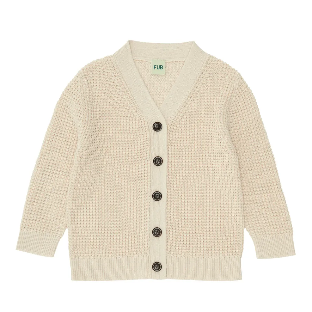 FUB V-neck Cardigan - ecru - Clearance