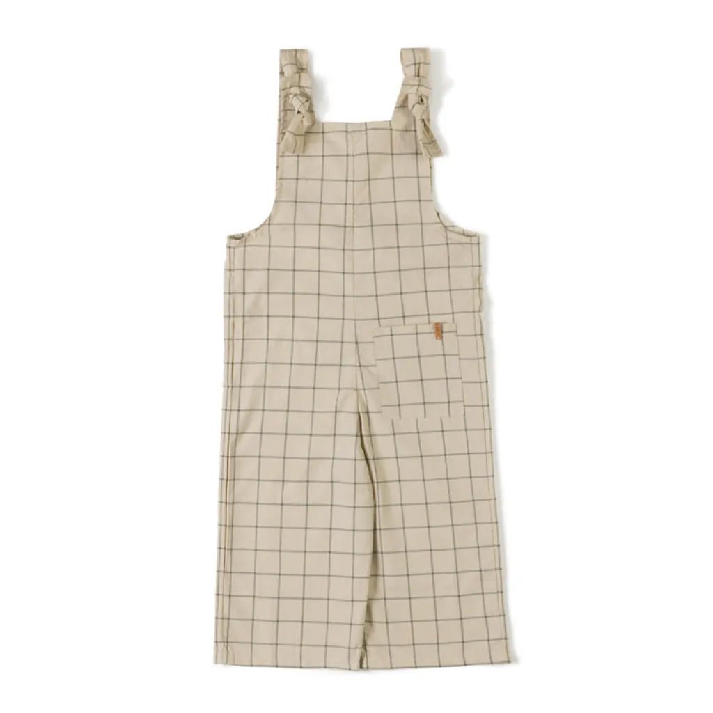 Nixnut Wide salopette checkered - Grain/Moss - Online