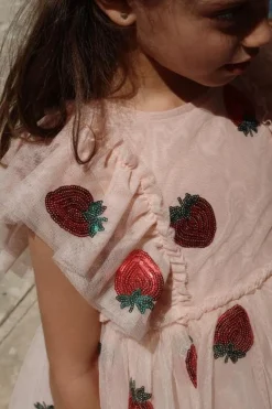 Konges Slojd Yvonne jurk - Strawberry - Clearance