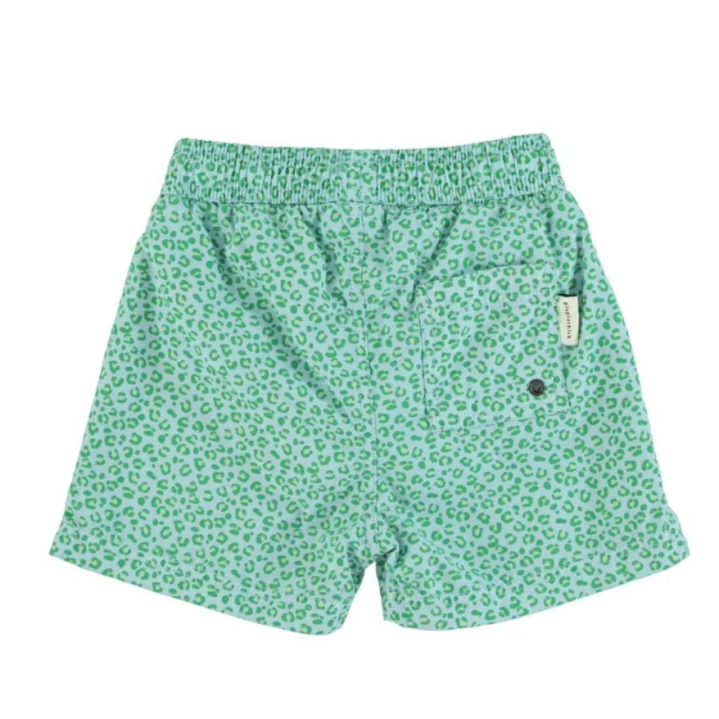Piupiuchick Zwemshort - blauwgroen met dierenprint - New